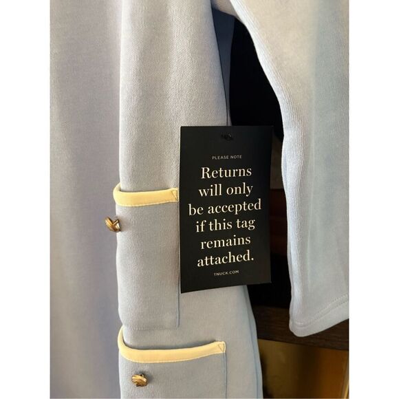 NWT Tuckernuck Light Blue Francoise Mod Knit 3/4 Sleeve Mini Dress Medium $228 - Picture 7 of 8